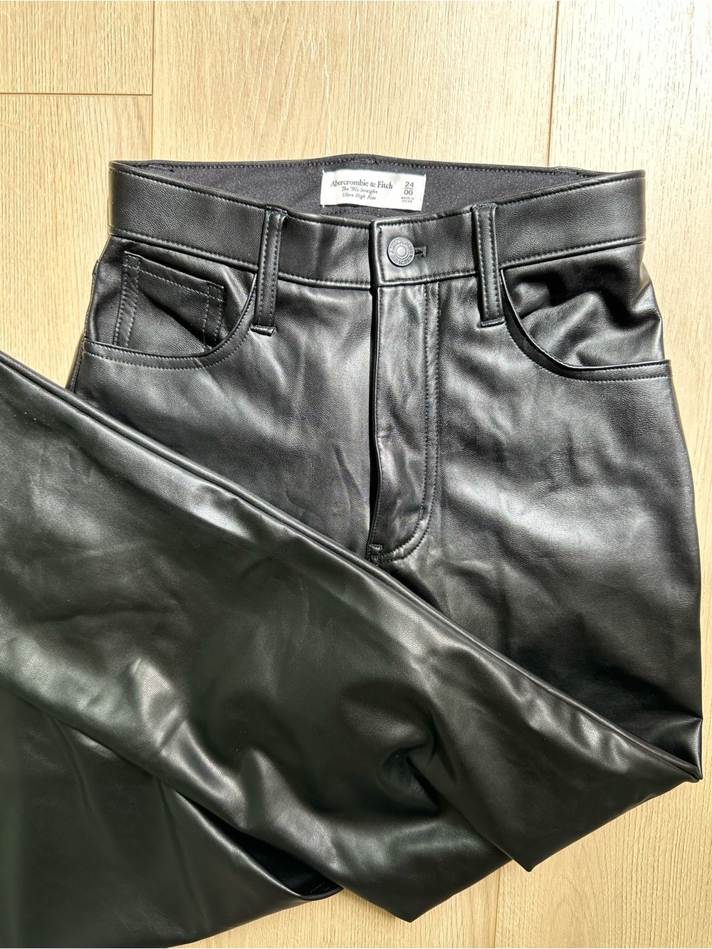 Abercrombie & Fitch Black Faux Leather Women’s Pants
